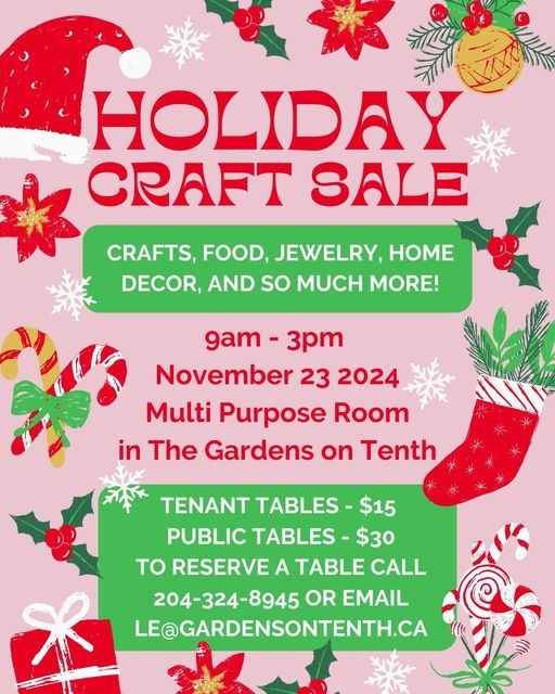 Holiday Craft Sale at The Gardens on Tenth