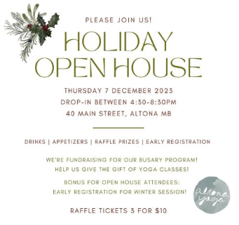 Altona Yoga Holiday Open House